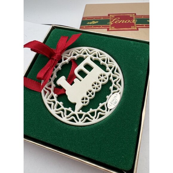 LENOX Locomotive Train Yuletide Christmas Ornament 1987 Rare Collector Piece - Picture 1 of 3